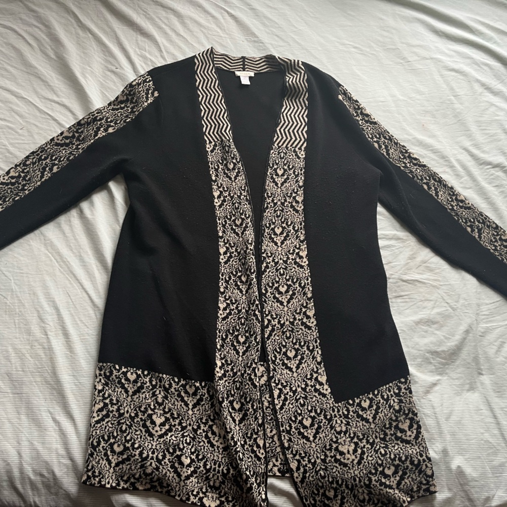 Chicos Black Cardigan With Pattern - image 1